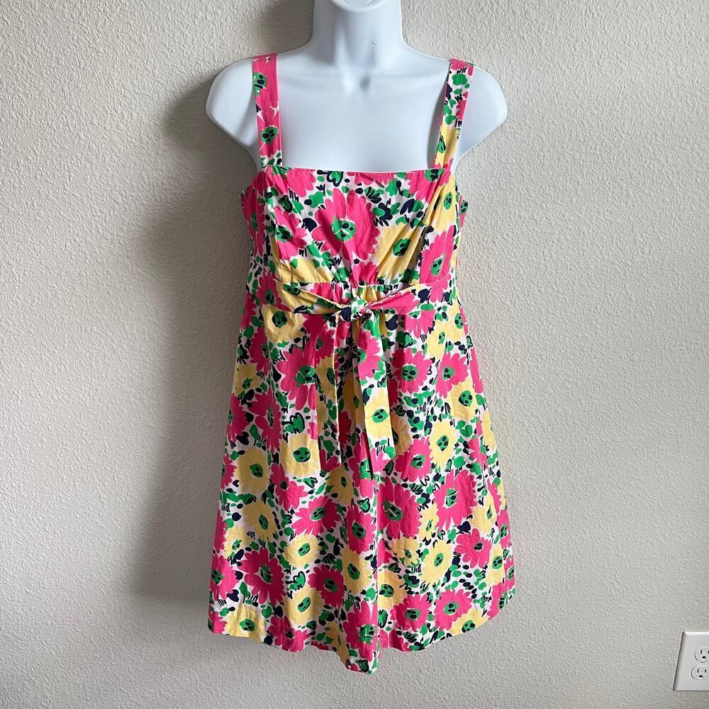 Lilly Pulitzer Avaline Doodle Bug Daisy Mini Dress Womens 4 Bow Detachable Strap